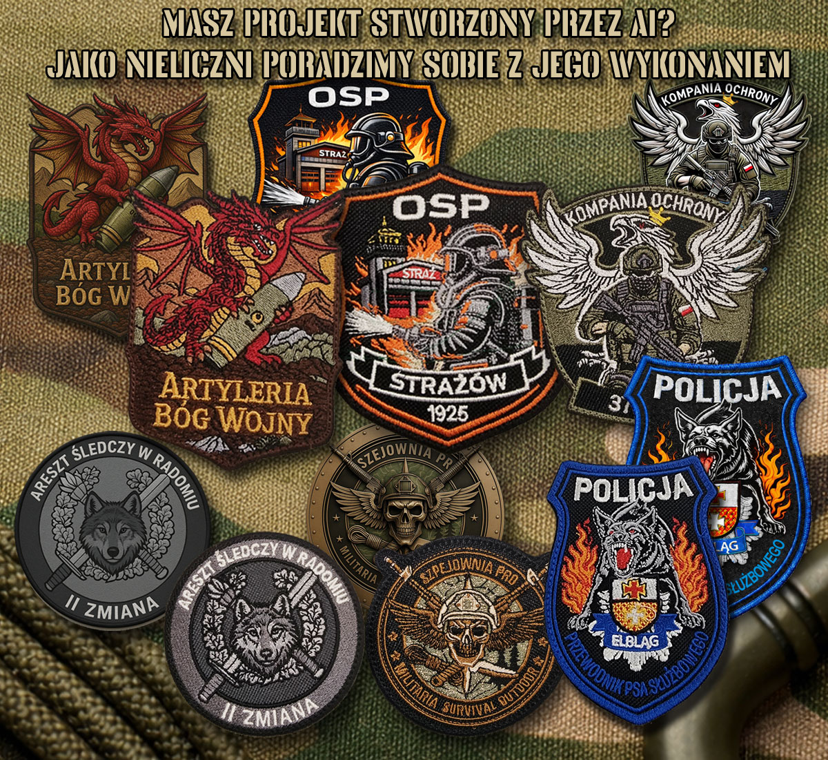 wykonane na podstawie projektu z chatgpt Naszywki na zamówienie