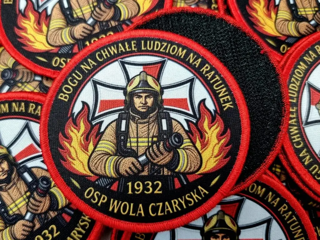 Sublimowane naszywki z rzepem dla jednostki OSP Wola Czaryska